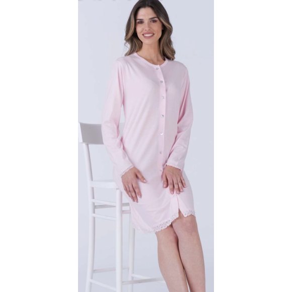 PIGIAMIAMOCI CAMICIA DA NOTTE DONNA IN COTONE ART.CP04L1CLA - ROSA PIGIAMIAMOCI CAMICIA DA NOTTE DONNA IN COTONE ART.CP04L1CLA - ROSA