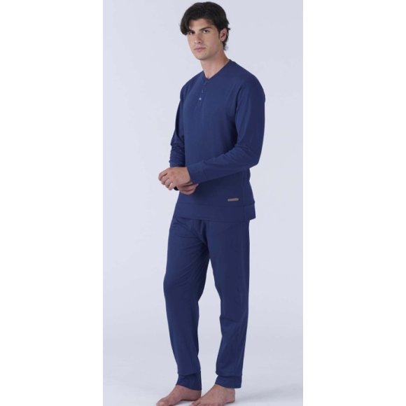 PIGIAMIAMOCI PIGIAMA LUNGO UOMO ART.CP30L PLU IN COTONE - BLU PIGIAMIAMOCI PIGIAMA LUNGO UOMO ART.CP30L PLU IN COTONE - BLU