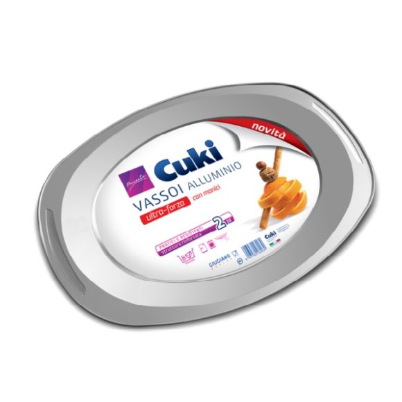 CUKI VASSOI ALLUMINIO CON MANICI 2 PEZZI 8 PORZIONI