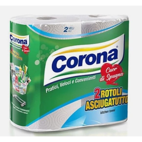 CORONA ASCIUGATUTTO CUOR DI SPUGNA 2 VELI - 2 ROTOLONI 