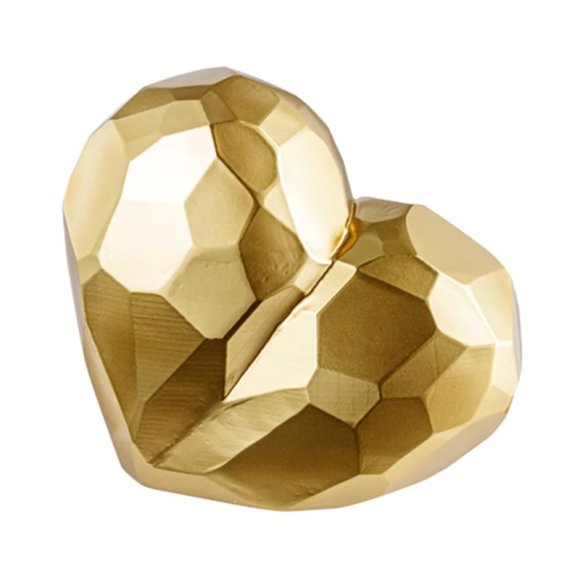 CUORE SFACCETTATO IN RESINA - ORO