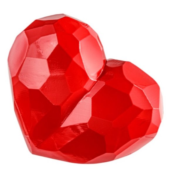 CUORE SFACCETTATO IN RESINA - ROSSO