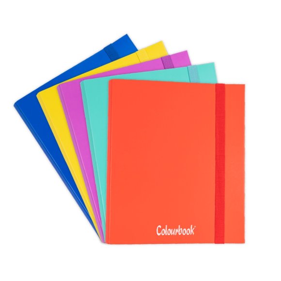 COLOURBOOK CUSTODIA 4 ANELLI A4 CON ELASTICO - COLORI ASSORTITI 