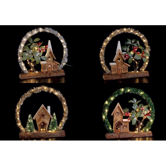 NATALE DECORAZIONI IN LEGNO 40LED 