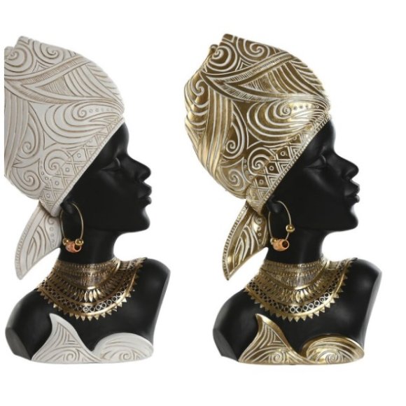 STATUETTA DECORATIVA PER LA CASA ESPRIT DONNA AFRICANA 22 X11X37 CM - COLORI ASSORTITI 