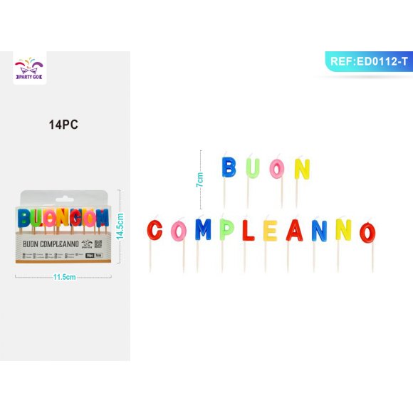 CANDELE "BUON COMPLEANNO" COLORATE