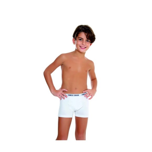 E. COVERI - BOXER BAMBINO COD.EB4000 DALLA TAGLIA 3 ALLA 16 - BIANCO
