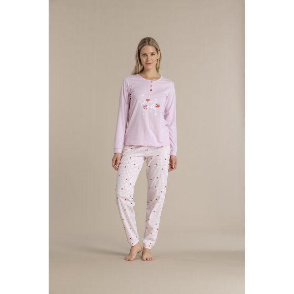 NOIDINOTTE - PIGIAMA DONNA MANICA LUNGA COD.FA009008 - COLORI ASSORTITI