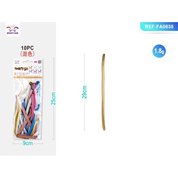 PALLONCINI MODELLABILI COLORI ASSORTITI - 10 PEZZI