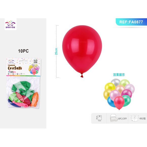PALLONCINI ROTONDI COLORI ASSORTITI - 10 PEZZI
