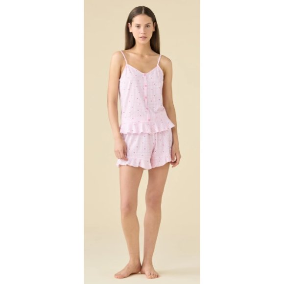 NOI DI NOTTE PIGIAMA DONNA CORTO BRETELLINA ART.FA009643 - ROSA 