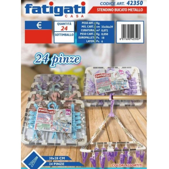 FATIGATI STENDINO METALLO 24 PINZE 42350