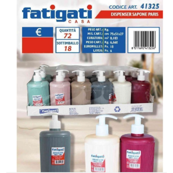 Fatigati – Dispenser Sapone Paris 2 Colori Assortiti