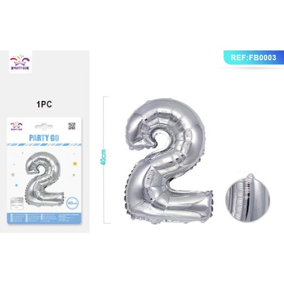 PALLONCINO MYLAR ARGENTO - NUMERO 2