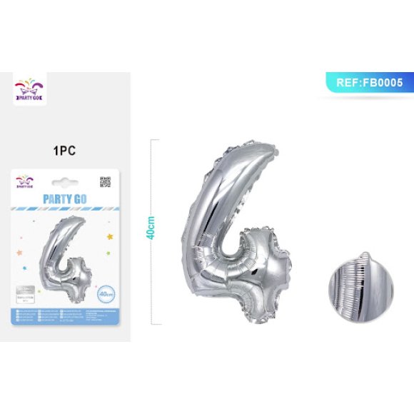 PALLONCINO MYLAR ARGENTO - NUMERO 4