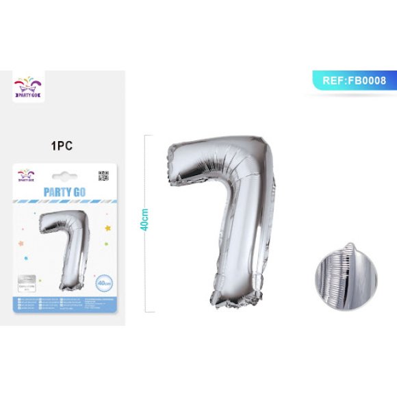 PALLONCINO MYLAR ARGENTO - NUMERO 7