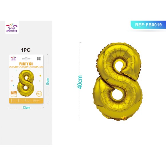 PALLONCINO MYLAR ORO - NUMERO 8