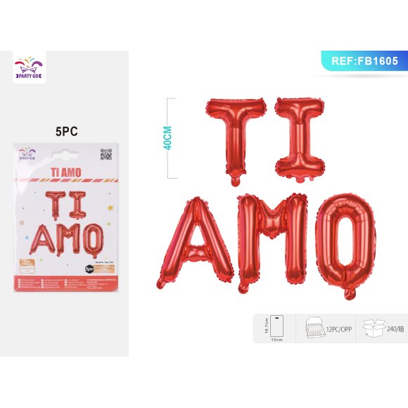 PALLONCINO MYLAR "TI AMO" - ROSSO