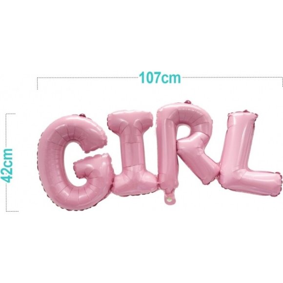 PALLONCINO MYLAR ROSA SCRITTA "GIRL"