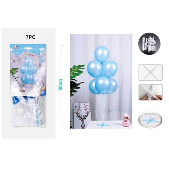 SET PALLONCINI CON CUORE BLU - 7 PEZZI
