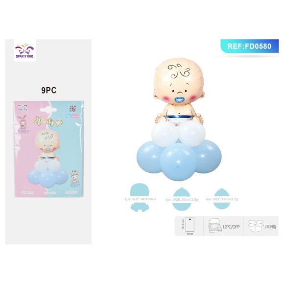SET PALLONCINI BLU - 9 PEZZI