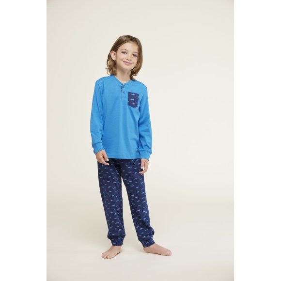 NOIDINOTTE - PIGIAMA BAMBINO IN COTONE COD.FE2373AS - BLU
