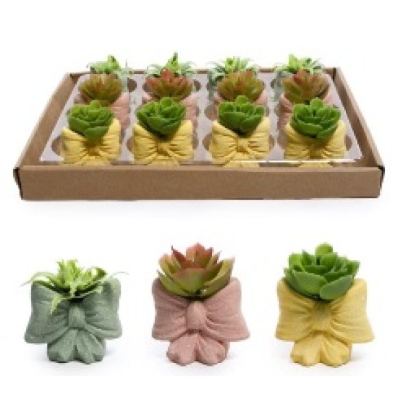 MERCURY PIANTA IN VASO FIOCCO IN PLASTICA E CEMENTO 6X3XH7 CM - DESIGN ASSORTITI