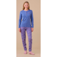 NOI DI NOTTE-Pigiama Donna Caldo Cotone Articolo Fiori FA9267
