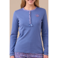 NOI DI NOTTE-Pigiama Donna Caldo Cotone Articolo Fiori FA9267