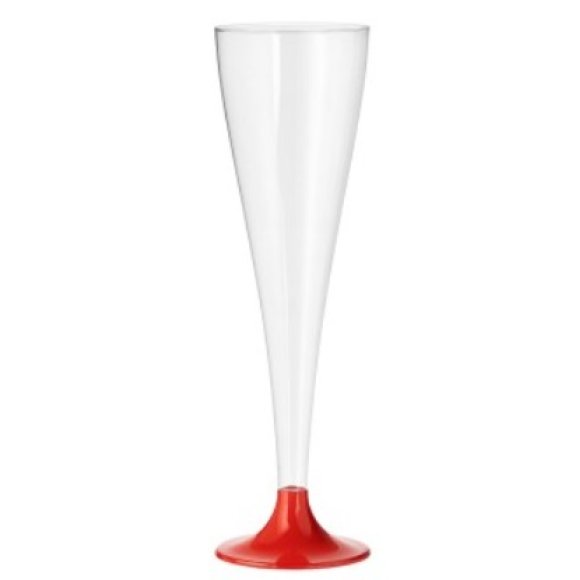 FLUTES IN PLASTICA CON BASE ROSSA - 6 PEZZI FLUTES IN PLASTICA CON BASE ROSSA - 6 PEZZI