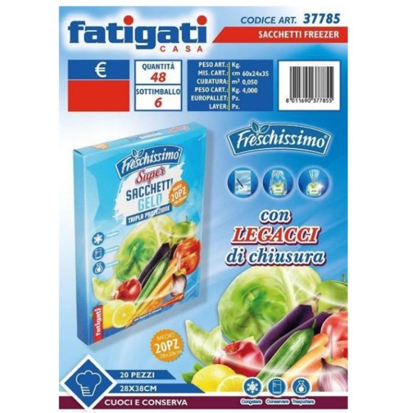 SACCHETTI FREEZER 28X38 ROTOLO 20PZ
