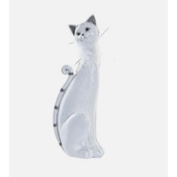 FIGURA RESINA GATTO BRILLANTINATO 9X9X24 CM 
