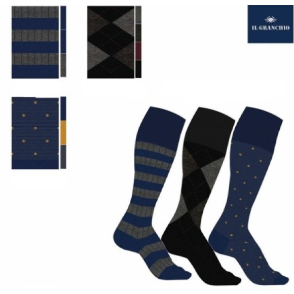 GRANCHIO CALZINO UOMO LUNGO 3 PEZZI ART.GC506 - COLORI ASSORTITI GRANCHIO CALZINO UOMO LUNGO 3 PEZZI ART.GC506 - COLORI ASSORTITI