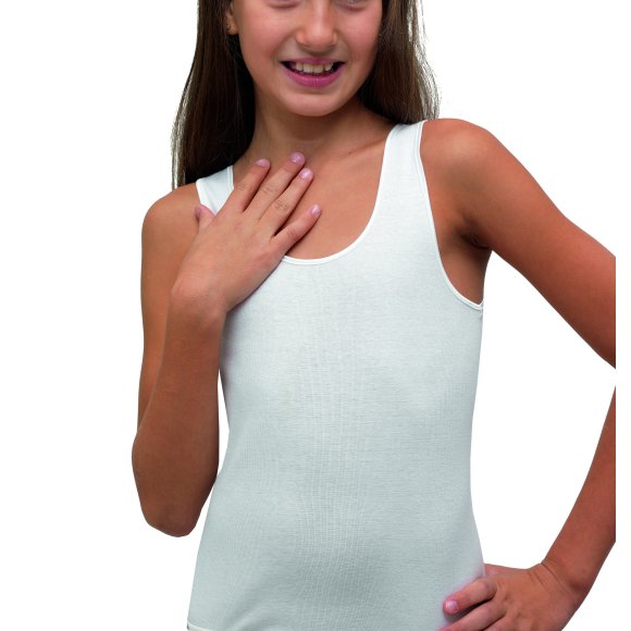 GIEMMETI - CANOTTA BIMBA SPALLA LARGA COD.31007 - BIANCO 