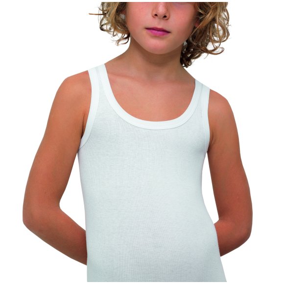 GIEMMETI - CANOTTA BIMBO SPALLA LARGA COD.34001 - BIANCO