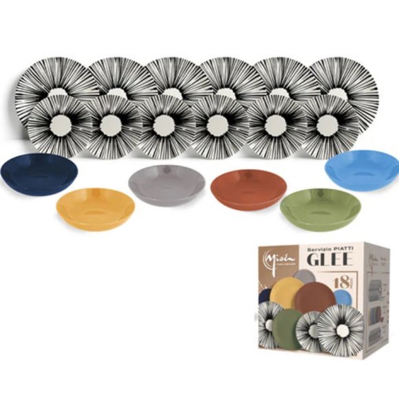 SERVIZIO PIATTI GLEE MISE - 18 PEZZI 