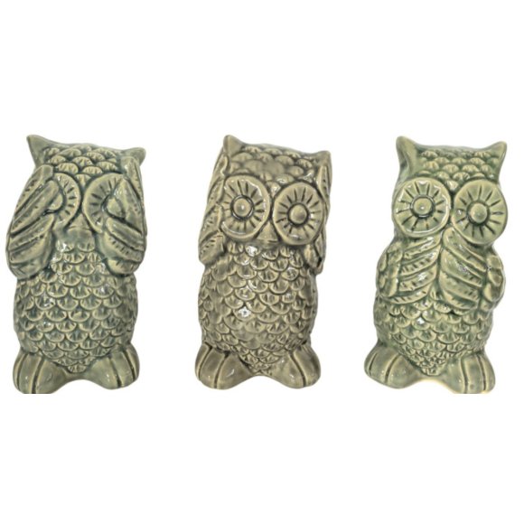 HOME DECOR STATUETTA GUFO COTTAGE VERDE GRIGIO 11X17X10 CM - MODELLI ASSORTITI HOME DECOR STATUETTA GUFO COTTAGE VERDE GRIGIO 11X17X10 CM - MODELLI ASSORTITI