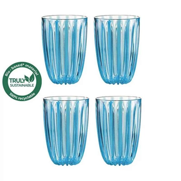 GUZZINI - SET 4 PEZZI BICCHIERI "DOLCEVITA" - TURCHESE
