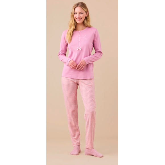 NOI DI NOTTE-Pigiama Donna Caldo Cotone Articolo Heart FA9273 
