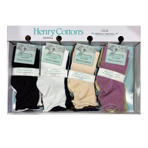 HENRY COTTONS CALZINO DONNA  ART.HF60211  3 PEZZI - COLORI ASSORTITI 