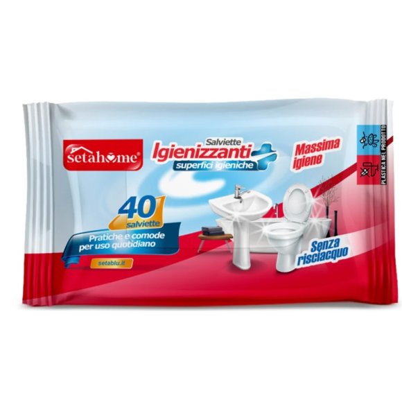 SETA HOME 40  SALVIETTE IGIENIZZANTI SUPERFICI BAGNO 