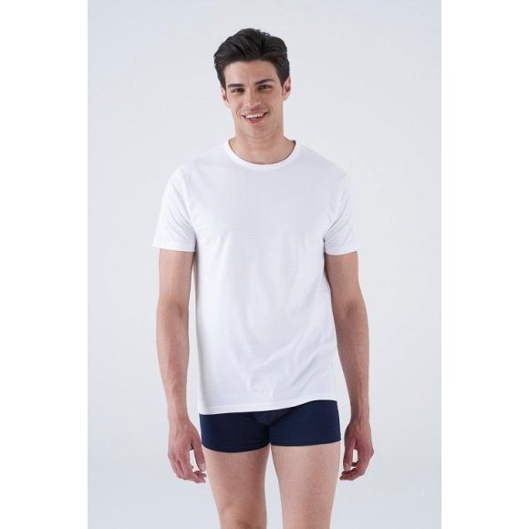 KAREL - MAGLIETTA GIROCOLLO UOMO COD.UK71BI BIANCO - TAGLIA 4