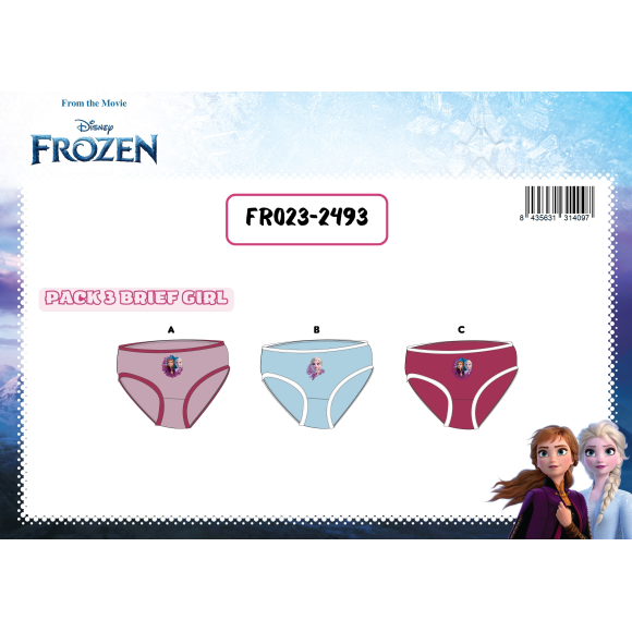SET 3 SLIP FROZEN II - TAGLIA DA 2 A 6 ANNI