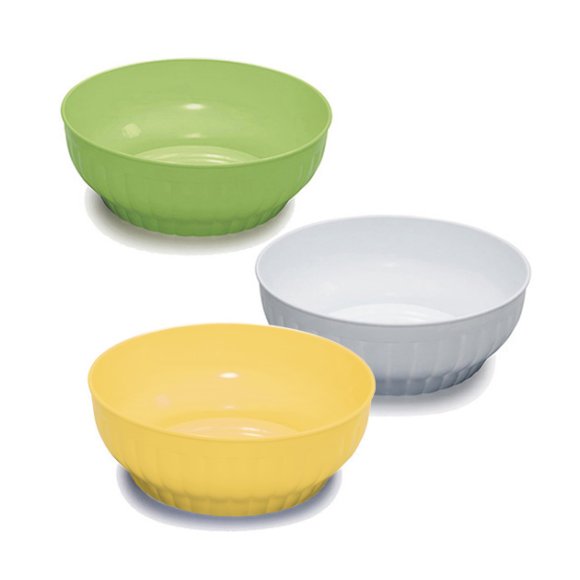 Insalatiera Costolata In Plastica Ø 18 cm - Colori Assortiti