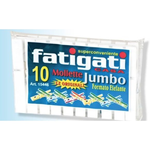 FATIGATI MOLLETTE JUMBOIN PLASTICA PER BUCATO 10PZ.