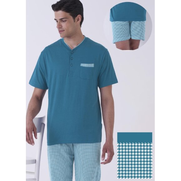 KAREL PIU' PIGIAMA UOMO IN COTONE ART.SK02043 3 PEZZI - COLORI ASSORTITI 