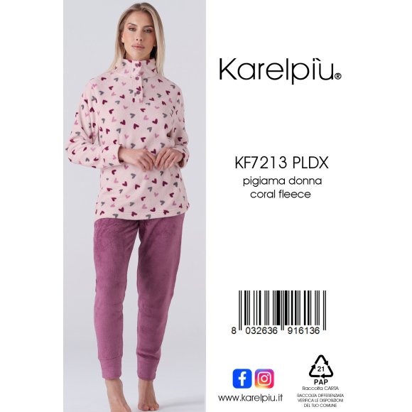 KAREL - PIGIAMA CALIBRATO IN PILE DONNA COD.KF7213PLDX
