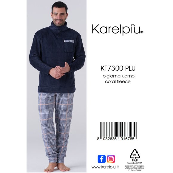 KAREL - PIGIAMA PILE UOMO COD. KF7300PLU