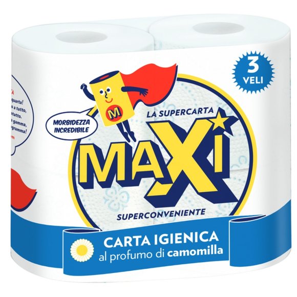 Carta Igienica Maxi 3 Veli al Profumo di Camomilla – Supermorbida e Delicata