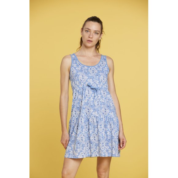NOIDINOTTE - ABITO CORTO DONNA IN COTONE COD. LA2990AB - AZZURRO